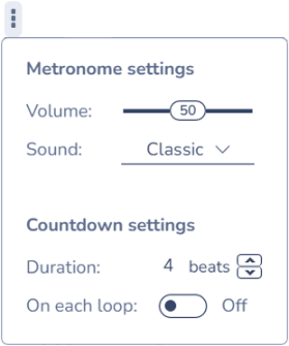 Playback settings panel