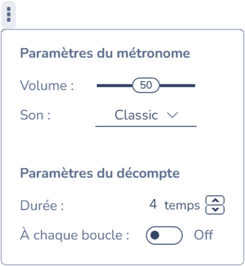 Paramètres du playback