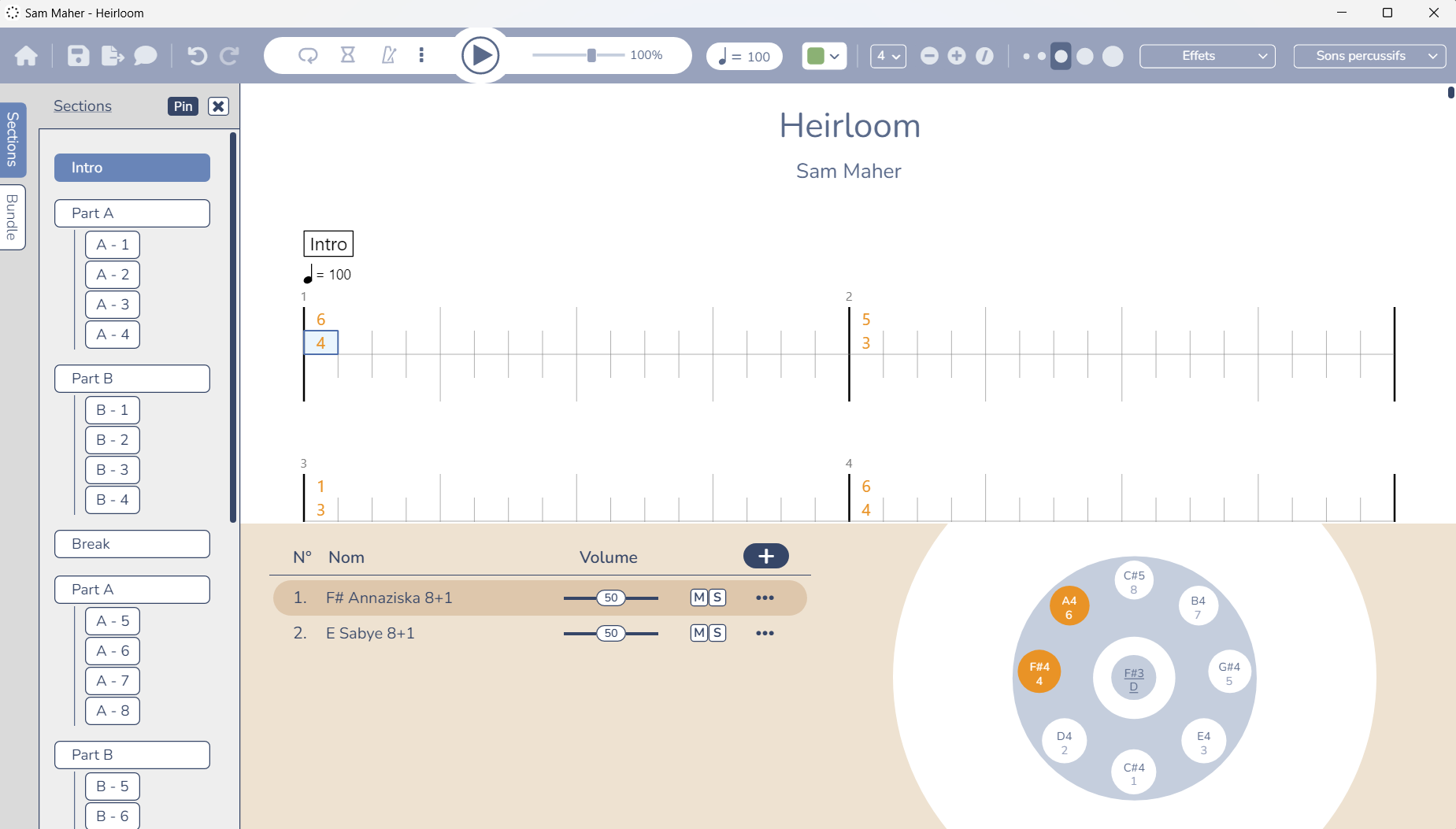 Tablature editor